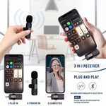 Load image into Gallery viewer, 3-in-1 Wireless Lavalier Microphone – High Audio Quality &amp; Noise Reduction
